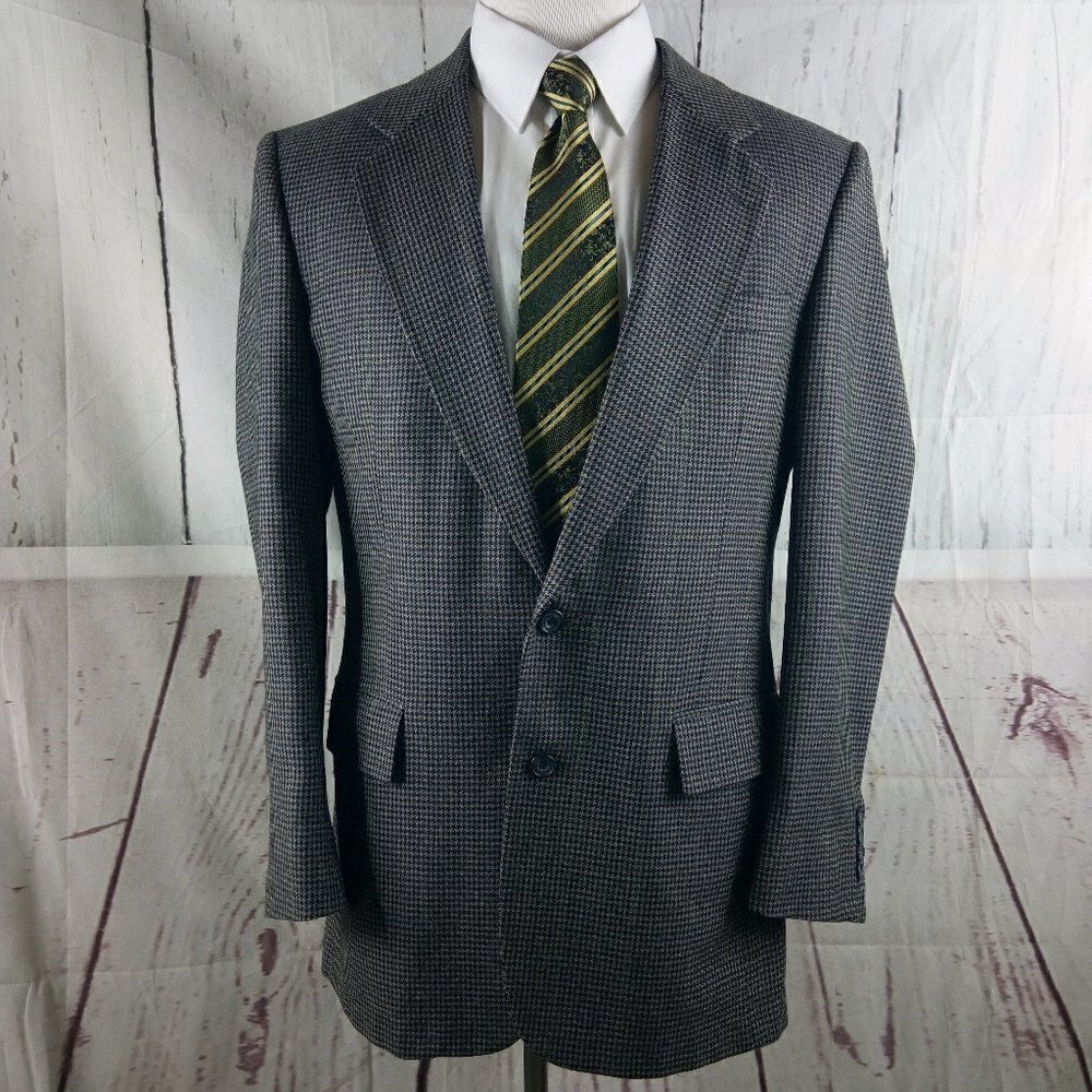 Jos A Bank Executive Collection 42L Wool Multicolor Houndstooth Sport Coat